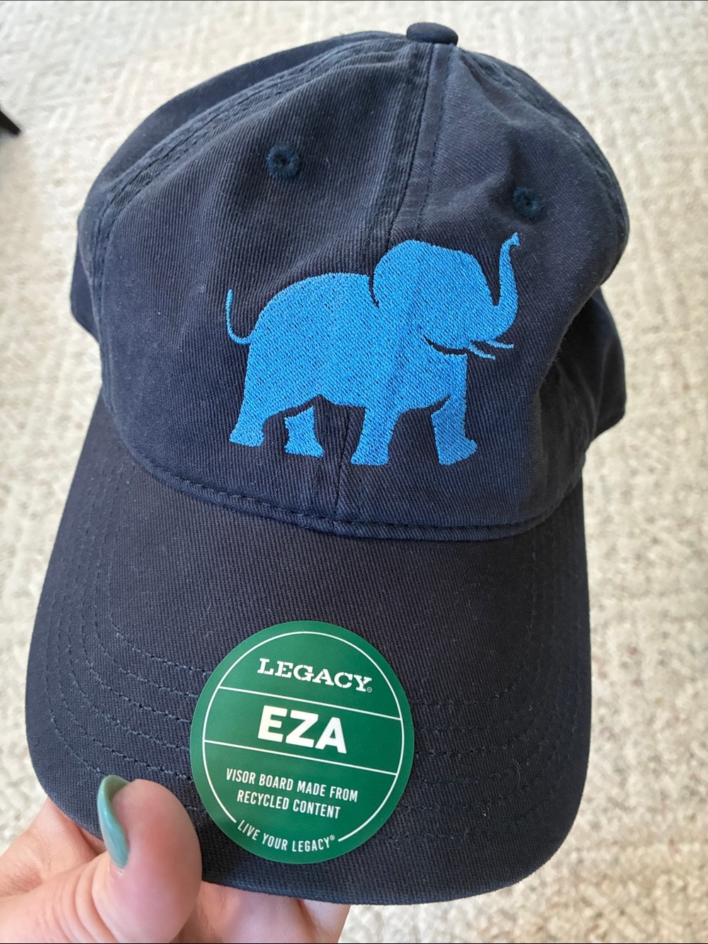 Tufts University Unisex Baseball Cap w Blue Embroidered Jumbos Elephant NWT
